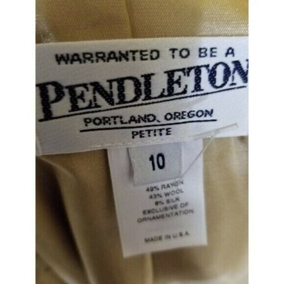 Pendleton Size 10P Tan Beige Blazer Wool Silk - Picture 5 of 6